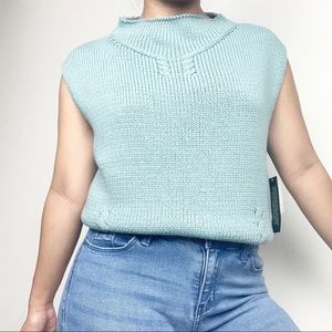 NEW John Paul Richards Teal Knit Sweater Vest